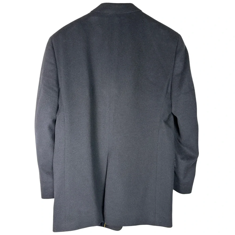 Hart Schaffner Marx Sport Coat Mens 41R Black 100% Cashmere Gold Trumpeter
